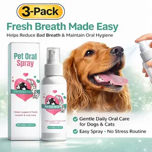 Pet Dental  for Dogs & Cats, Bad Breath Remover, No Brushing Needed Teeth Cleaning , Fresh Breath  , Reduce Plaque Tartar, Support Gum Health, Easy Daily Pet  , Safe Gentle Formula, Pet Tooth Cleaner oral care spray