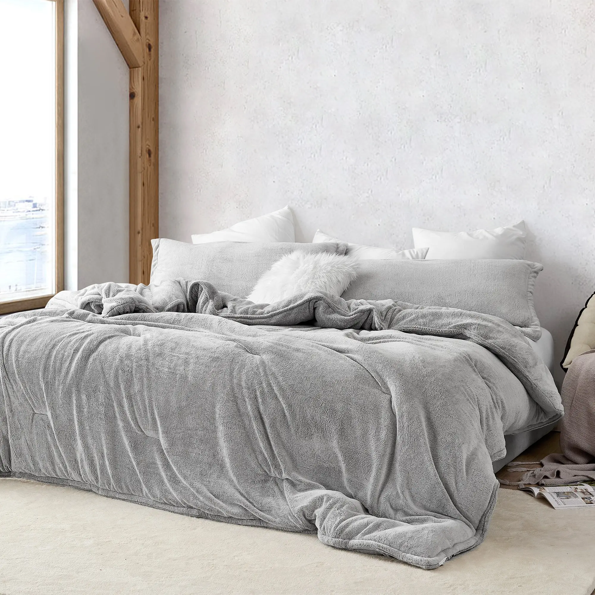 Coma Inducer Oversized Plush Comforter - Frosted Taupe