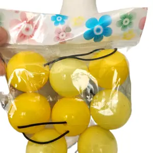 Abi Ball Hair Ties - 40mm Big Size, Assorted Colors in Clear Plastic Packaging