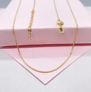 18k Gold Filled Smooth 1mm Herringbone Box Chain Fusion Necklace, Minimalist Jewlery, Dainty Chain, Statement Jewlery, Gift Idea
