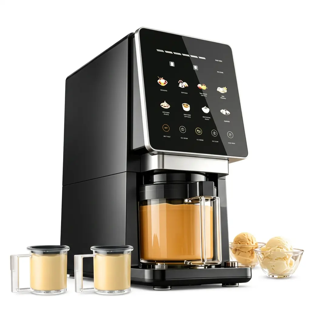 Residential 11-in-1 Automatic Self-Cleaning Ice Cream Maker with Recipe Book, 3-pt Lidded Container, Hand Washable Frozen Dessert Machine for Milkshake, Gelato
