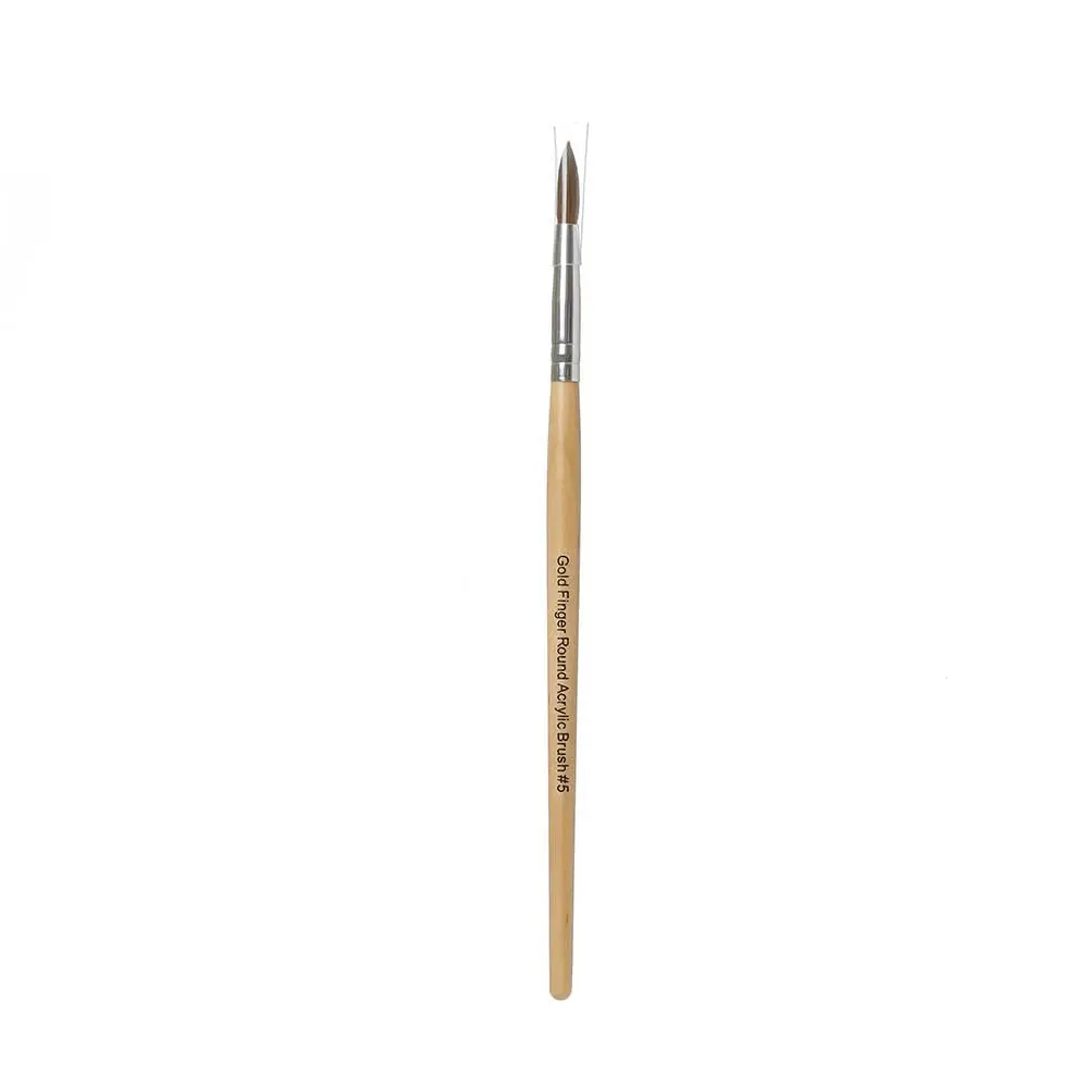 Gold Finger Round Acrylic Brush