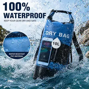 10L Waterproof Dry Bag Backpack – Roll Top Floating Dry Sack for Kayaking, Rafting, Camping, Fishing – Keep Gear & Phone Dry Outdoor