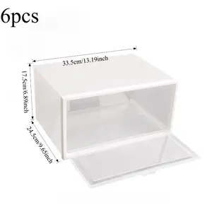 Thickened shoe box storage box artifact, transparent drawer shoe storage box space-saving plastic shoe cabinet pull-out shoe box Freestanding Shoe Storage