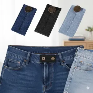 TikTok Must-Have! 3-Second Quick-Install Anti-Slip Waist Extender Metal Belt Buckle Button Closure. No Cutting Needed. Perfect for Jeans, Vintage DIY Fashion, Clothing Alteration. Anti-Drop Button for Multiple Outfits.