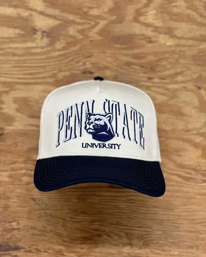 90's Vintage Style Penn State University Snapback Gameday Hat - Retro College Football Fan Accessory