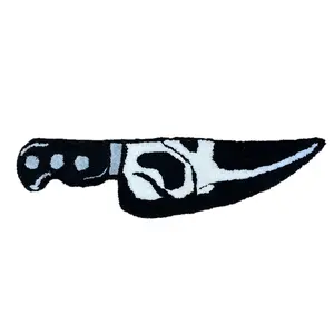 Skull Knife Carpet Horror Scary Scream Bedside Rug Wear Resistant Cashmere Home Welcome Decor 63.5CM