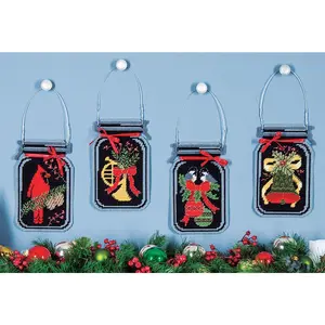 Winter Nights Plastic Canvas Mason Jar Set
