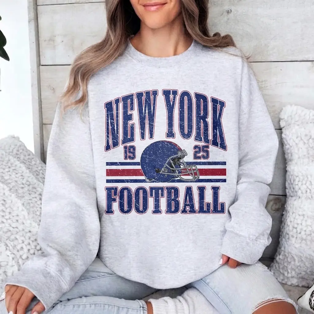 Vintage New York Football Sweatshirt, The New York NYC team Hoodie, Retro New York Sport Crewneck, Trendy Game Day Pullover, New York Fans Giftt Tee