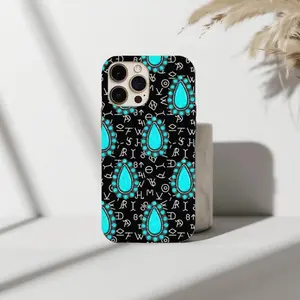 Western Turquoise Stone & Cattle Brand Case - 3D Effect Southwestern Cowgirl Aesthetic Cover Suitable for iPhone 17-11 Pro Max/Plus and  Samsung Galaxy S23-25