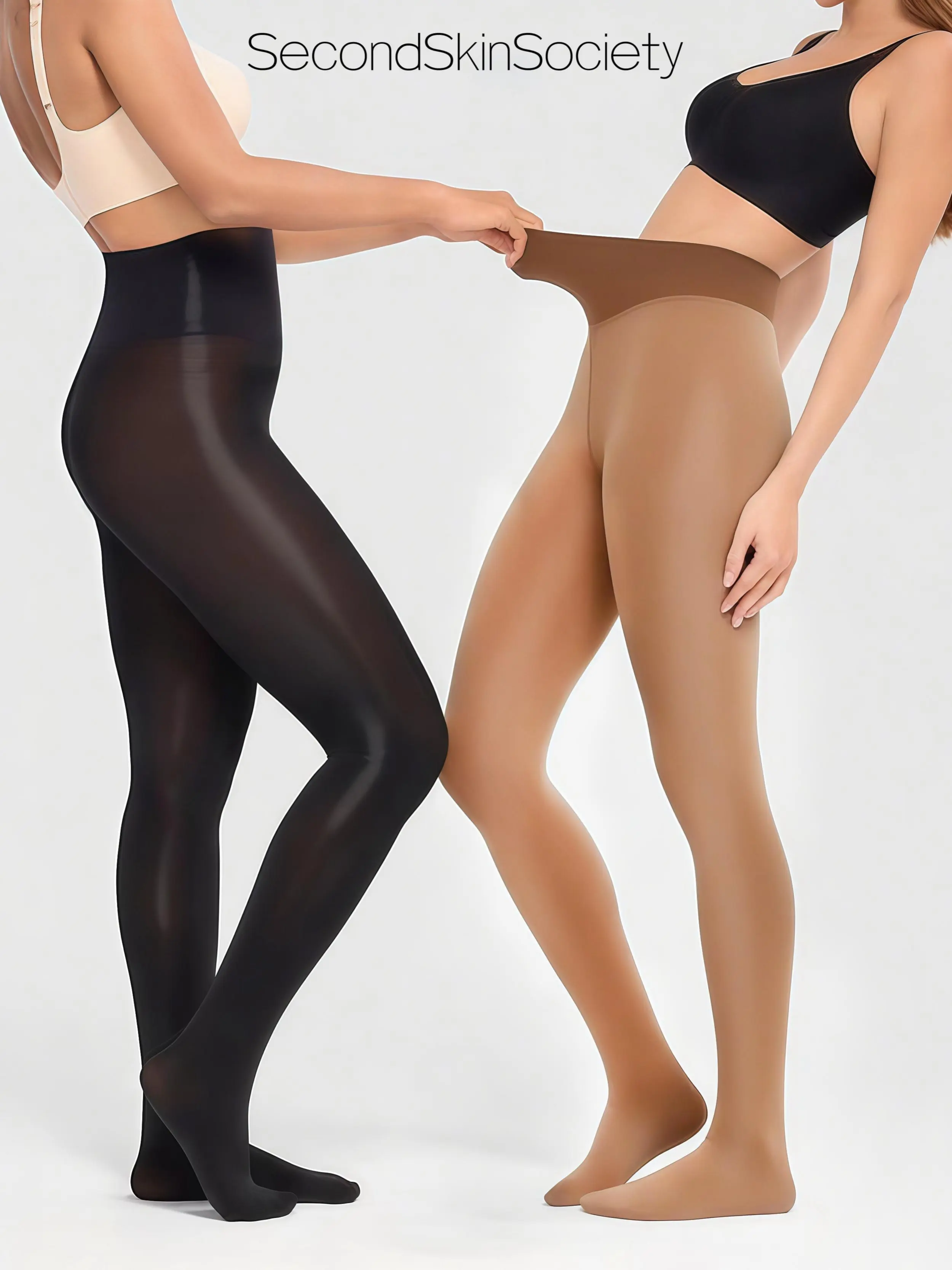 Women's Silky Shiny High Waist Nylon Spandex Tights - Semi Sheer, Double Seam, Rip-resistant, Lightweight Elastic Dressy Bottoms with Reinforced Toe for Comfortable Fit on Bigger Thighs, Bridal Use