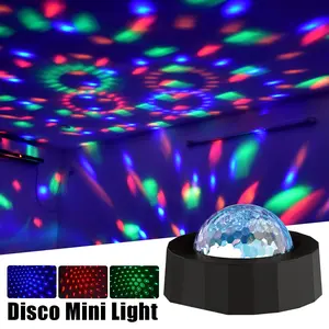 Rechargeable Disco Ball Light, Mini RGB Party Light, Sound-Activated Flashing Stage Light, Perfect for Halloween, Christmas, Birthday, Wedding Decor