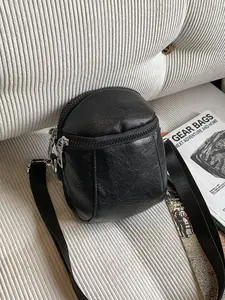 Men's Fashionable Solid Color Bag, Casual Pu Leather Zipper Bag for Daily Used, Trendy Versatile High-quality Daily Commuting Bag
