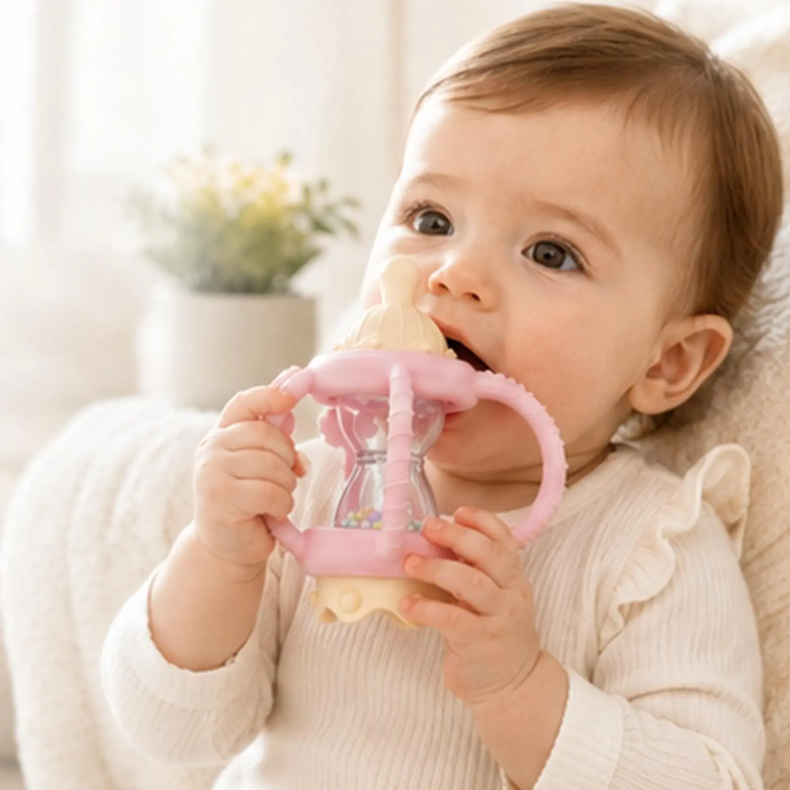 Infant Soothing BPA Free Teething Toys Kids Sensory Chewer Rattle Silicone Baby Teether
