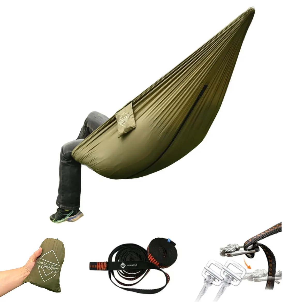 3-in-1 Hammock Chair, Portable Waterproof Ripstop Nylon Hanging Seat for Adults & Kids, Lightweight for Outdoor Camping with Tree Straps, Outdoor Waterproof Hammock, Durable Hammock
