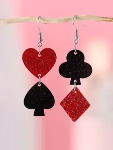 Poker Design Dangle Earrings, Fashionable Acrylic Jewelry for Women, Trendy All-match & Exquisite Jewelry for Birthday Gift