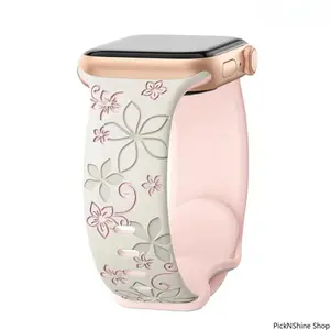 Engraved Smart Watch Band For Women, Stylish Carved Wrist Bracelet For Universal Smart Wear, Smooth Comfortable Durable Fashion Accessory For Daily Casual Elegant Outdoor And Daily Personal Matching Use