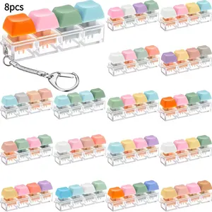 8 Pack Fidget Keyboard Keychain, Finger Keyboard Fidget, Keycap Fidget Keychain for Relax, DIY Crafts, Party Supplies