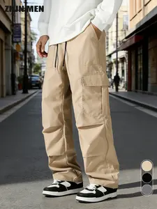Men's Lightweight Loose-Fit Pants with Cargo-Inspired Pockets – 300g Polyester, Breathable Casual Trousers for Spring, Summer Streetwear or Daily Wear#SummerVibes