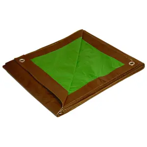 Dry Top 7008285 20 x 20 ft. Medium Duty Polyethylene Reversible Tarp, Brown & Green