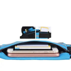 Waterproof Sports Waist Bag, Adjustable Belt with Phone Holder, Zipper Closure, Wallet Pocket, Suitable for Outdoor Gym Hiking Running