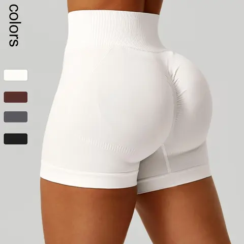 Women's Solid High Waist Gym Shorts, Breathable Comfortable Skinny Workout Shorts, High Stretch Yoga Shorts, Ladies Sportswear for Indoor Outdoor Wear, Shaping Shorts, Running Training Shorts, Stretchy Breathable Shorts