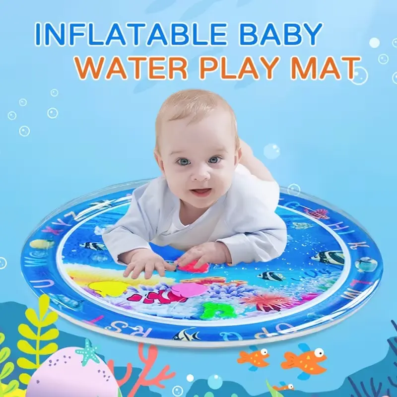 65cm Baby Crawling Water Play Mat, Thickened Anti-Fall Inflatable Pad, Sensory Training, Soft Material, Summer Cooling Toy, Infant Essentials
