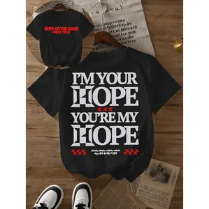 J-Hope Graphic Tee With "I'm Your Hope" Design Stylish Short Sleeve Crew Neck Top For Summer And Spring In Black With Vibrant Red White Graphics