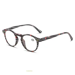 Unisex Checkered Reading Glasses, Anti-Radiation Anti-UV Eyeglasses for Daily Use