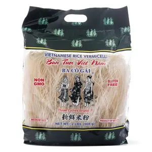 Three Ladies Brand Vietnamese Rice Vermicelli, Medium Size 32 oz