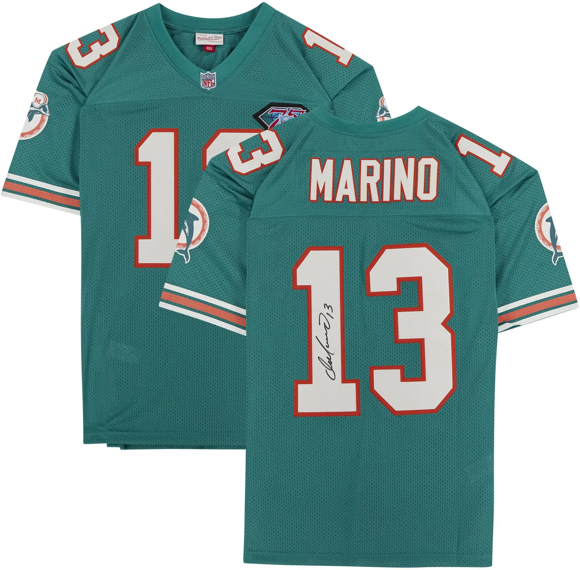 Dan Marino Miami Dolphins Autographed Mitchell & Ness Aqua Authentic Jersey - Fanatics Authentic Certified