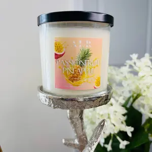 Passionfruit Pineapple Candle - 9 oz Hand-Poured Natural Soy Wax with Eco-Friendly Wicks & Phthalate-Free Fragrance for Tropical Decor