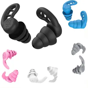 Reusable Silicone Waterproof Swimming Ear Plugs - Colorful Ear Plugs for Adults Men & Women, Showering Snorkeling Surfing Water Sports Protection
