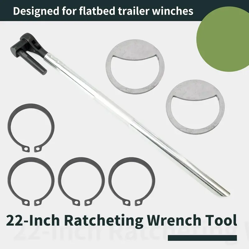 Alloy Steel Ratcheting Winch Wrench - Industrial Hand Tools, 17-22in Fit Range Direct-Insert Winch Bar Upgrade, Reversible for Truck/Trailer Flatbed Cargo Securing, Strap-Tightening Automotive Accessory, Father's Day Gift