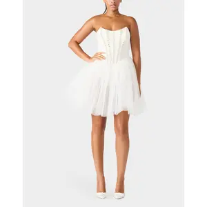 Betsey Johnson SHEER BALLERINA DRESS WHITE