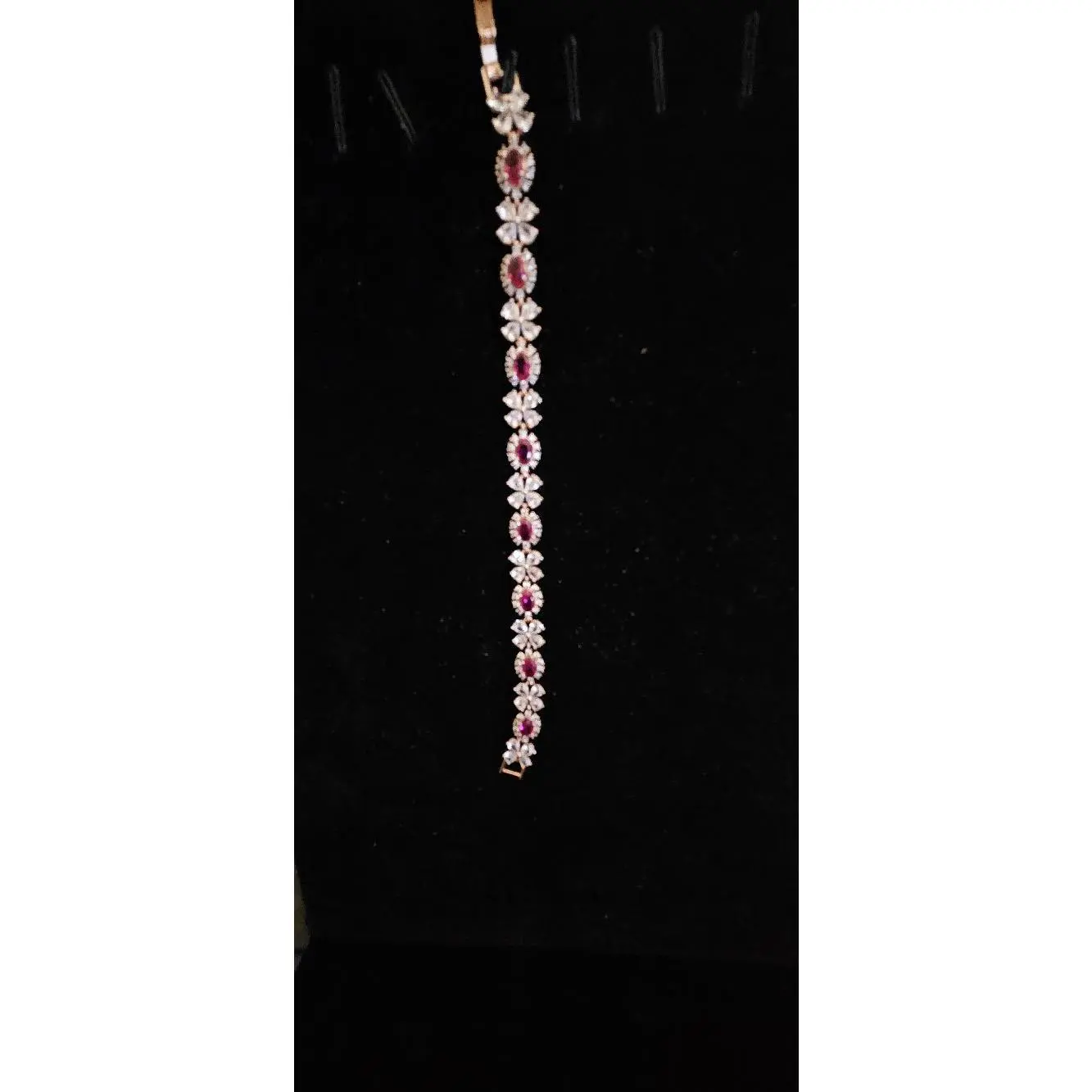 Luxury Gold Plated Ruby Gemstone Bracelet with Elegant Design and Sparkling Stones