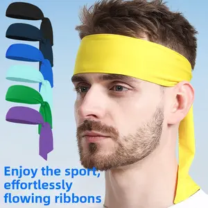 Marathon sports hair band sweat-absorbing and breathable sports ice silk headband multi-purpose non-tight high elastic strap headscarf