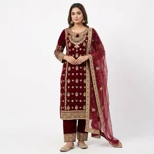 Indian Pakistani Dress - Casual Women's Wear with Intricate Design and Elegant Neckline - Womenswear