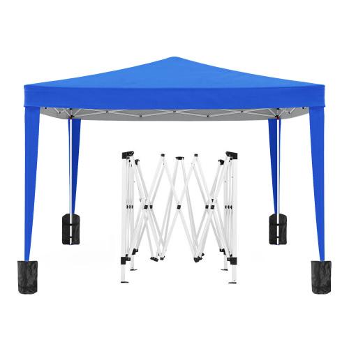 10'x10' Folding Canopy with 4 Removable Sidewalls Outdoor Event Shelter UPF 50+ Gazebo Portable Tents for Parties Beach Camping Wedding EZ Pop Up Canopy 4pcs Weight Bag + Carry Bag