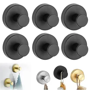 6 Pack Suction Cup Hooks, Waterproof Stainless Towel Hooks, Shower Hooks Coat Hook Hanging Robe Hook Wall Hook for Bathroom Bedroom Kitchen Hotel Pool Accessories