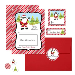 Secret Santa Gift Set - Stickers, Cards, Bag Toppers & More! 40 Pre-Cut "From Your Secret Santa" Round Stickers for Treat Bags & More - Made in the USA - Perfect for Gifting Treats, Gift Cards, or Holiday Cheer
