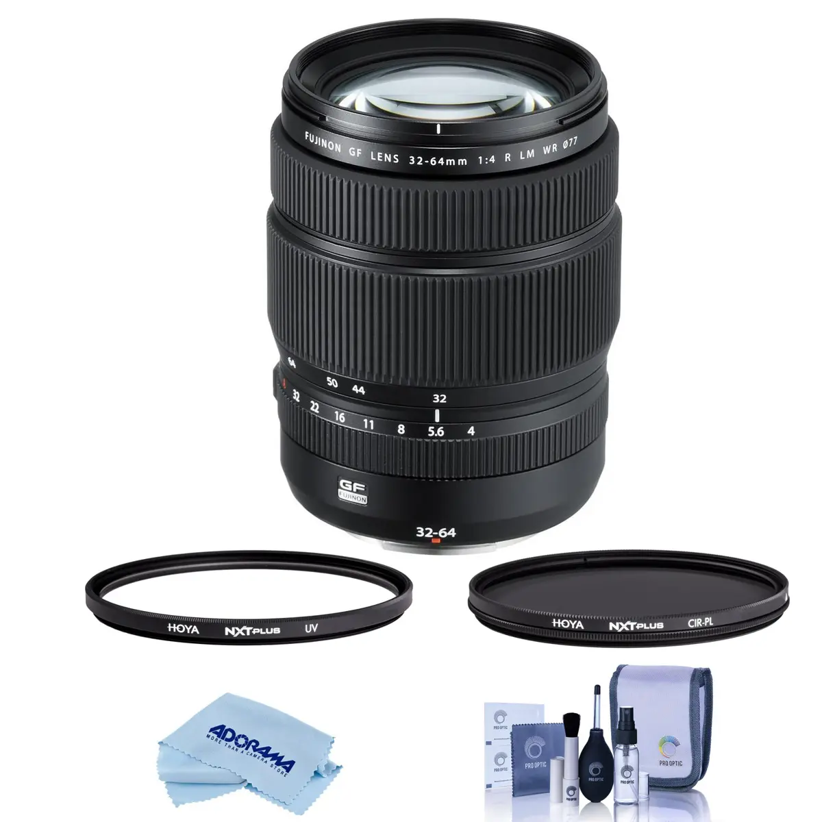 Fujifilm GF 32-64mm f/4 R LM WR Camera Lens Bundle with Tiffen 77mm UV and Circular Polarizing Filters