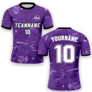 Custom Purple Soccer Jersey for Men Women Youth  - Personalized Team Uniform with Name Logo Number - Sublimation Design