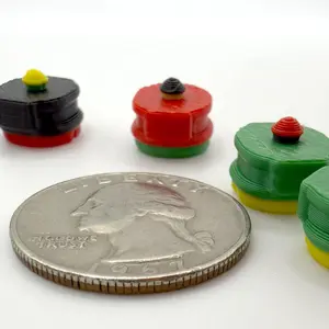 Mini Magnetic Stackable Game Pawns | 16 Piece Pack | Green Yellow Black Red | Tiny Meeple Tokens for Lock Pon Stop Mini Ludi Ludo
