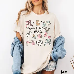 Labor and Delivery Nurse Shirt, L and D, L&D, Nurse Tee, RN, Whimsical, Doodle, Hand Drawn, Graduation, Appreciation, Gift