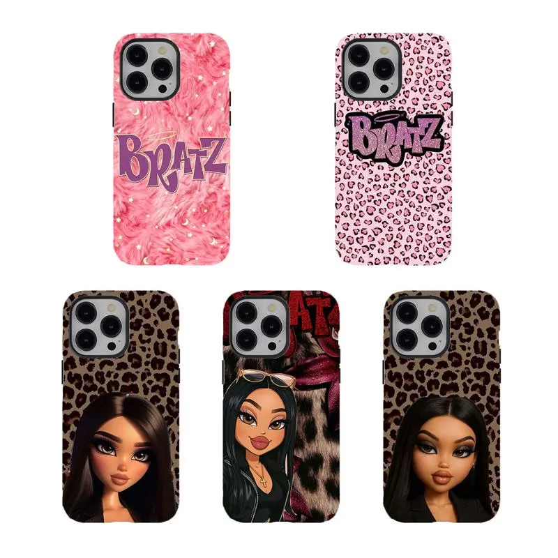 [No magnetic]  Bratz doll Phone Cases,y2k Aesthetic Tough phone Cover,Durable Dual-Layer design phone case,for iPhone 17 16 15 14 13 12 11 8 7 for Samsung For Galaxy Series,2000s Nostalgia Cover,Shockproof Protective hard Cover,perfect gift for her
