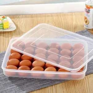 Large Capacity Egg Storage Container, 30 Grid Plastic Eggs Holder with Lid, Refrigerator Organizer Tray for Kitchen Use