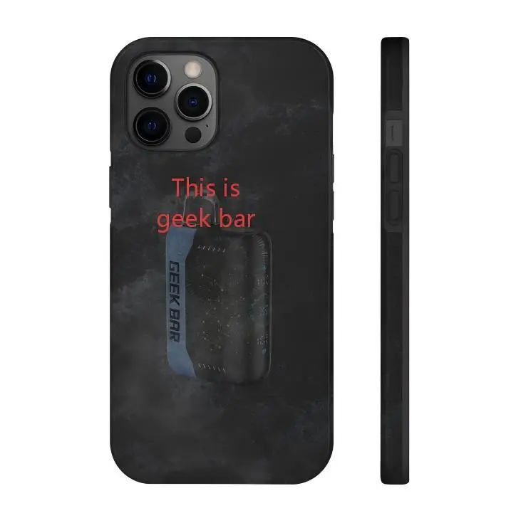 This is geek bar Blue Denim Polka Dot Phone Case with Stash Stand for Versatile Hands-Free Viewing and Super Protective Design