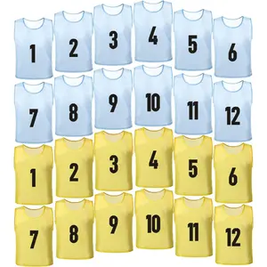 24 Pack Nylon Mesh Soccer Scrimmage Team Practice Vests Pinnies Basketball Jerseys Training Vest Adult Sport Football