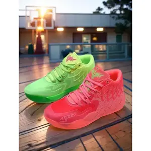 Unisex Basketball Shoes, Sporty Lace Up Non-slip Basketball Shoes, Breathable Comfortable Sports Shoes for Men & Women, Track Shoes, Workout Sneakers